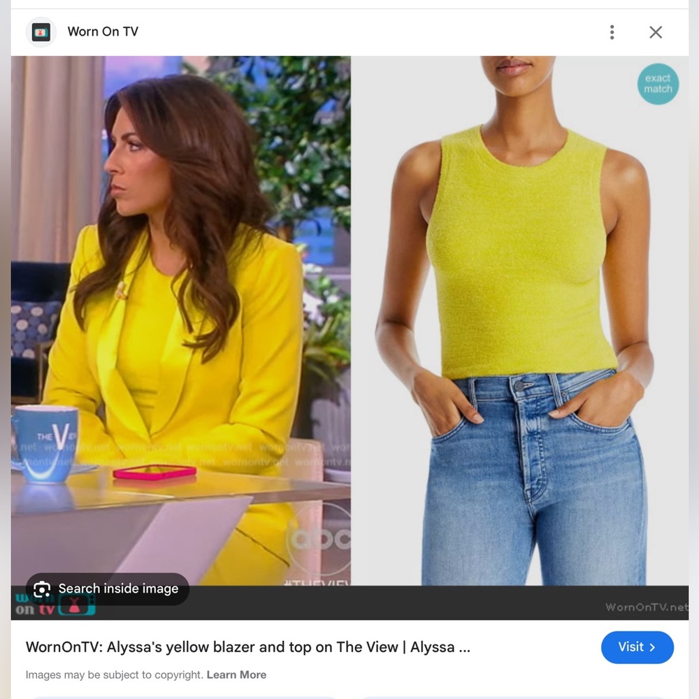 Alice + Olivia yellow fuzzy sweater top vest

As seen on TV!